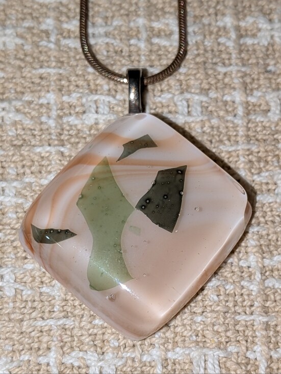 Handmade Jewelry - "Sea Moss Glass" Necklace
